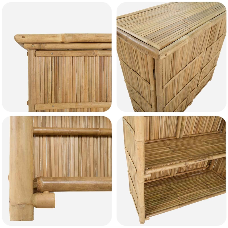 vidaXL Outdoor Bar Table Natural 45.28 x 21.65 x 41.34 in Bamboo