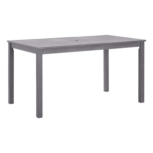 vidaXL Patio Table Gray Wash 55.1&quotx31.5&quotx29.1&quot Solid Acacia Wood