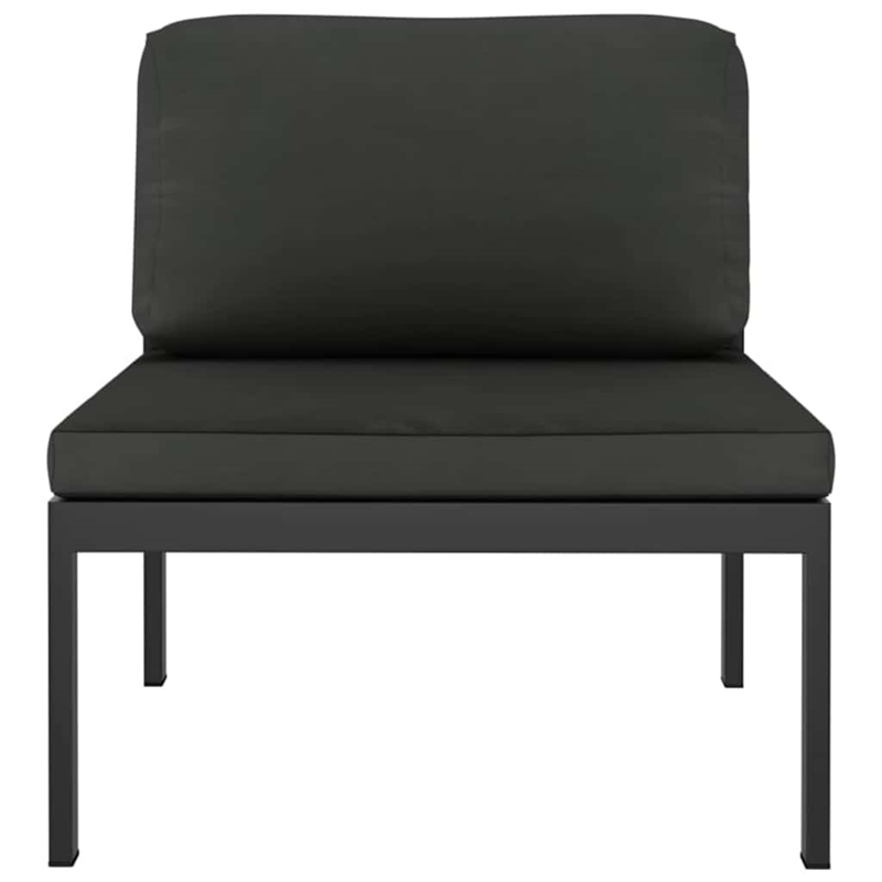 vidaXL 3 Piece Patio Sofa Set with Cushions Aluminum Anthracite