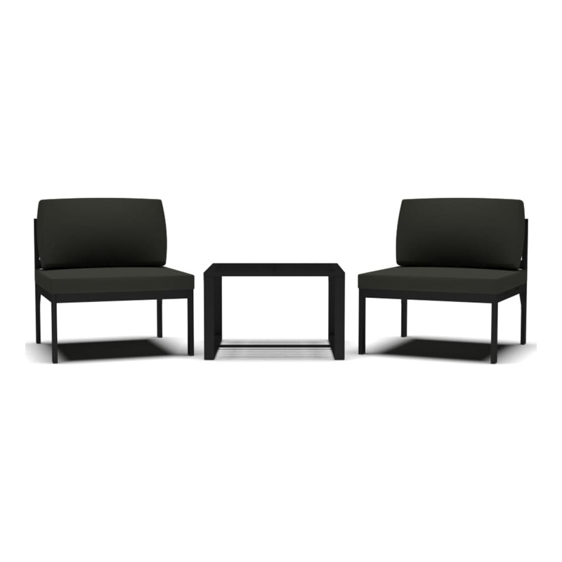 vidaXL 3 Piece Patio Sofa Set with Cushions Aluminum Anthracite