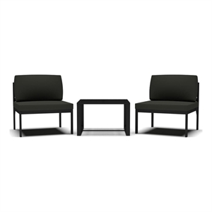 vidaXL 3 Piece Patio Sofa Set with Cushions Aluminum Anthracite