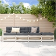 vidaXL 4 Piece Patio Lounge Set White Solid Wood Pine