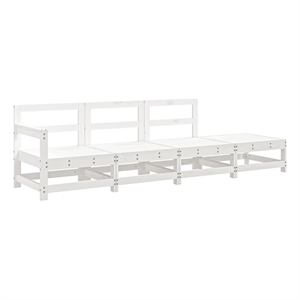 vidaXL 4 Piece Patio Lounge Set White Solid Wood Pine