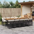 vidaXL Garden Dining Set Black/Cream White