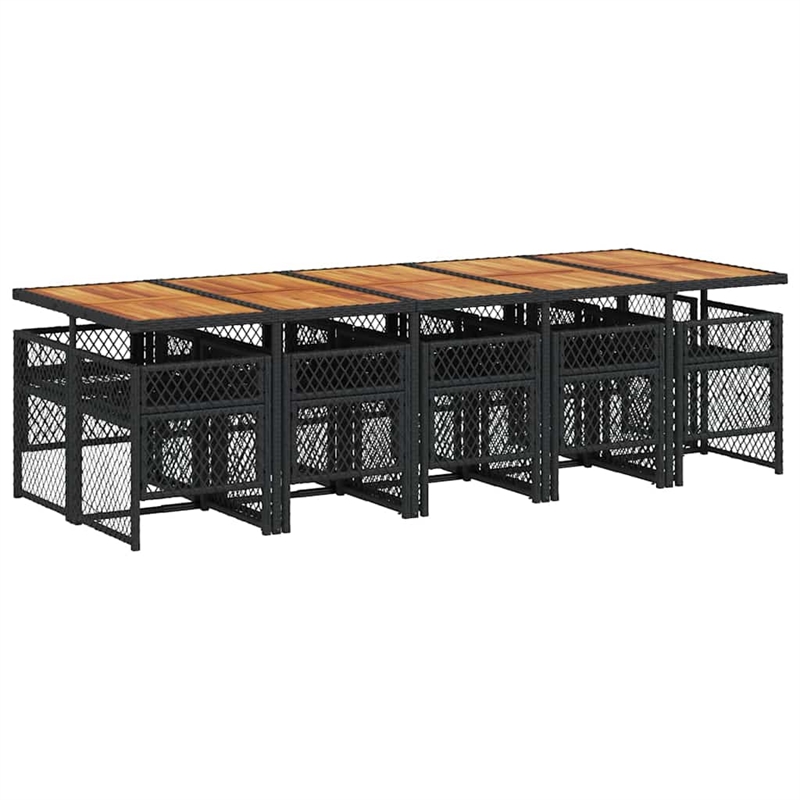 vidaXL Garden Dining Set Black/Cream White