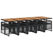 vidaXL Garden Dining Set Black/Cream White