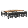 vidaXL Garden Dining Set Black/Cream White