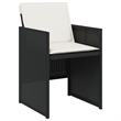 vidaXL 7 Piece Patio Dining Set with Cushions Black Poly Rattan