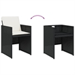 vidaXL 7 Piece Patio Dining Set with Cushions Black Poly Rattan