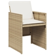 vidaXL 7 Piece Patio Dining Set with Cushions Beige Poly Rattan