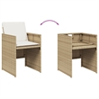 vidaXL 7 Piece Patio Dining Set with Cushions Beige Poly Rattan