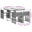 vidaXL Garden Dining Set Black/Cream White
