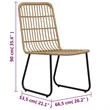 vidaXL 3 Piece Bistro Set Poly Rattan Oak