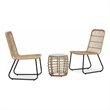 vidaXL 3 Piece Bistro Set Poly Rattan Oak