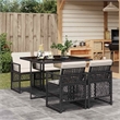 vidaXL Garden Dining Set Black/Cream White