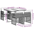 vidaXL Garden Dining Set Black/Cream White