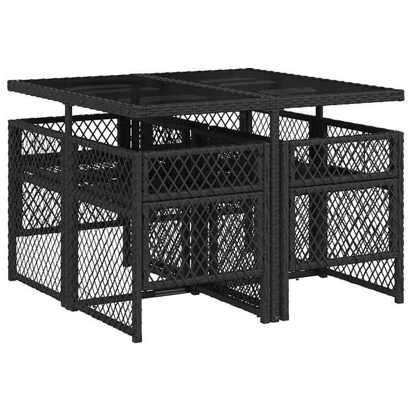 vidaXL Garden Dining Set Black/Cream White