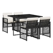vidaXL Garden Dining Set Black/Cream White