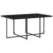 vidaXL 7 Piece Patio Dining Set with Cushions Black Poly Rattan
