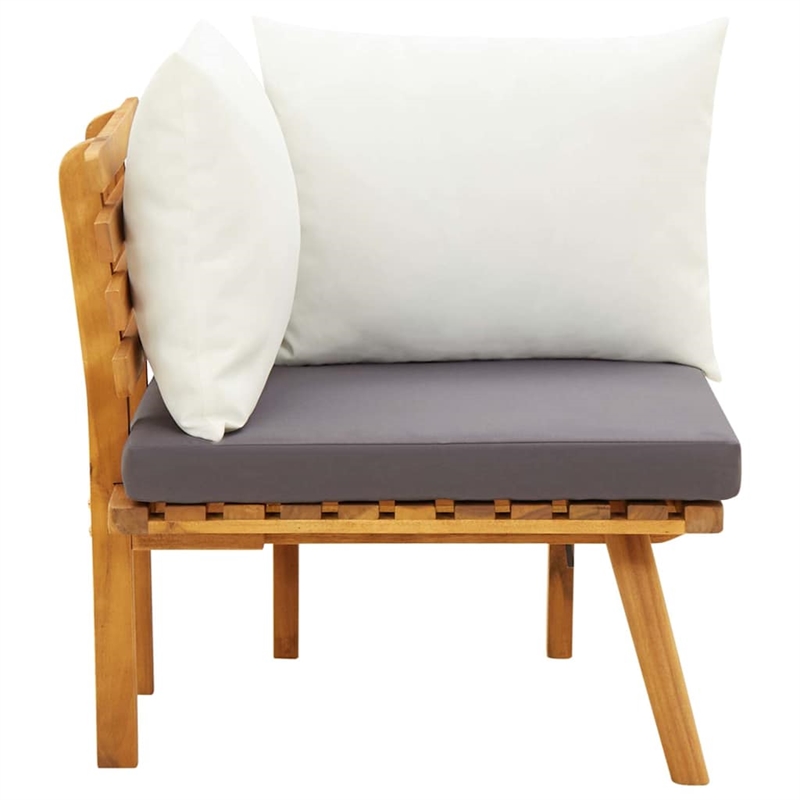 vidaXL Patio Corner Sofa with Cushions Solid Acacia Wood