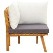 vidaXL Patio Corner Sofa with Cushions Solid Acacia Wood