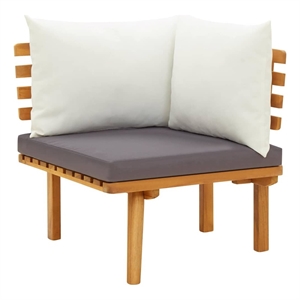vidaXL Patio Corner Sofa with Cushions Solid Acacia Wood