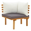 vidaXL Patio Corner Sofa with Cushions Solid Acacia Wood