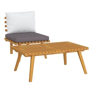 vidaXL 2 Piece Patio Lounge Set with Cushions Solid Acacia Wood