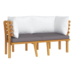vidaXL 2-Seater Patio Sofa with Cushions Solid Acacia Wood