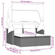 vidaXL Patio Sofa 2-Seater with Canopy and Stools Brown Poly Rattan