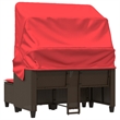 vidaXL Patio Sofa 2-Seater with Canopy and Stools Brown Poly Rattan