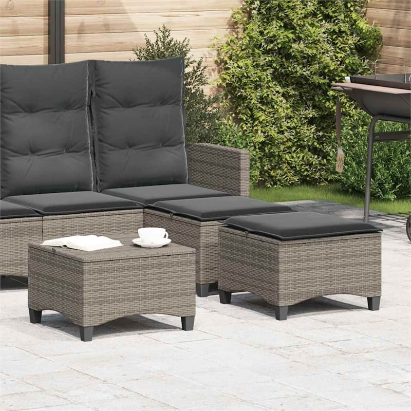 vidaXL Patio Stools with Cushions 2 pcs Gray 21.7