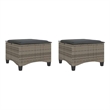 vidaXL Patio Stools with Cushions 2 pcs Gray 21.7