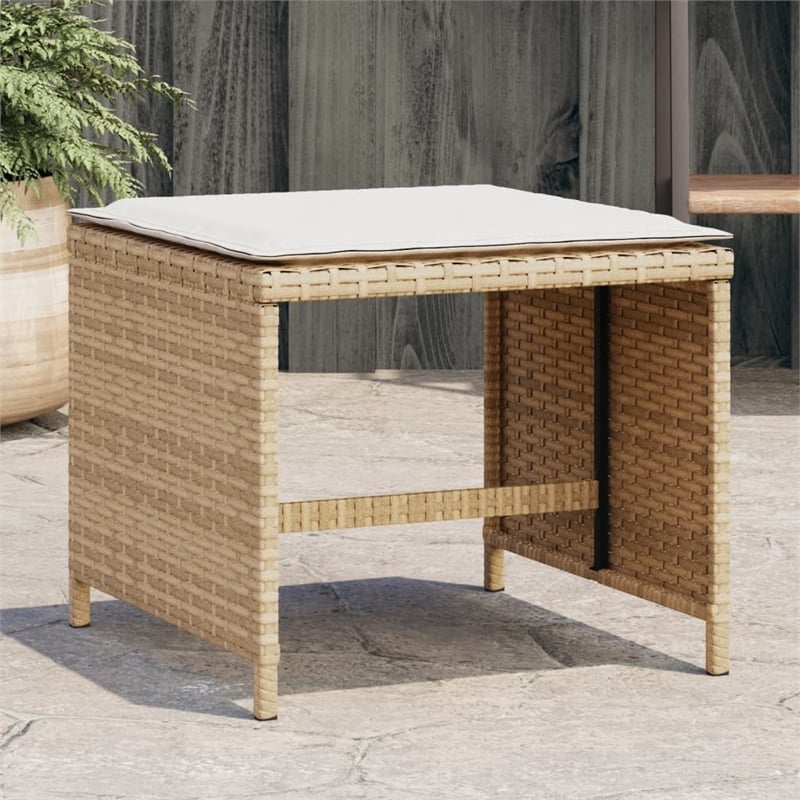 vidaXL Patio Stools with Cushions 4 pcs Beige 15.7