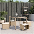 vidaXL Patio Stools with Cushions 4 pcs Beige 15.7