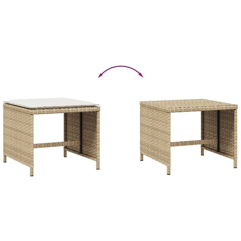 vidaXL Patio Stools with Cushions 4 pcs Beige 15.7