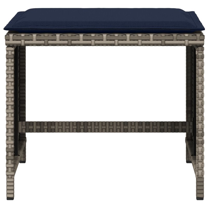 vidaXL Patio Stools with Cushions 4 pcs Gray 15.7