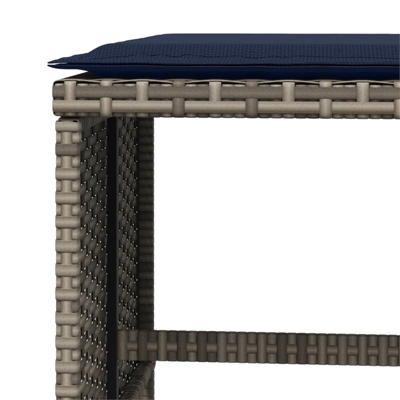 vidaXL Patio Stools with Cushions 4 pcs Gray 15.7