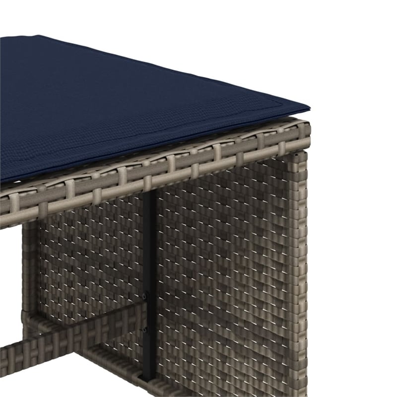 vidaXL Patio Stools with Cushions 4 pcs Gray 15.7