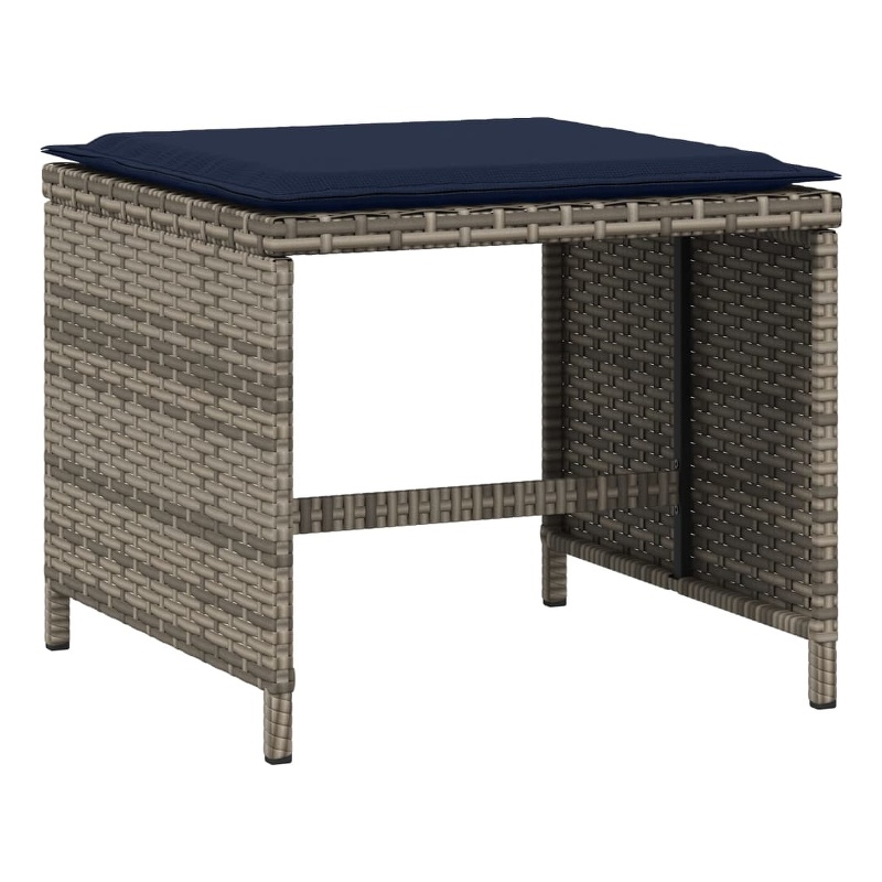 vidaXL Patio Stools with Cushions 4 pcs Gray 15.7
