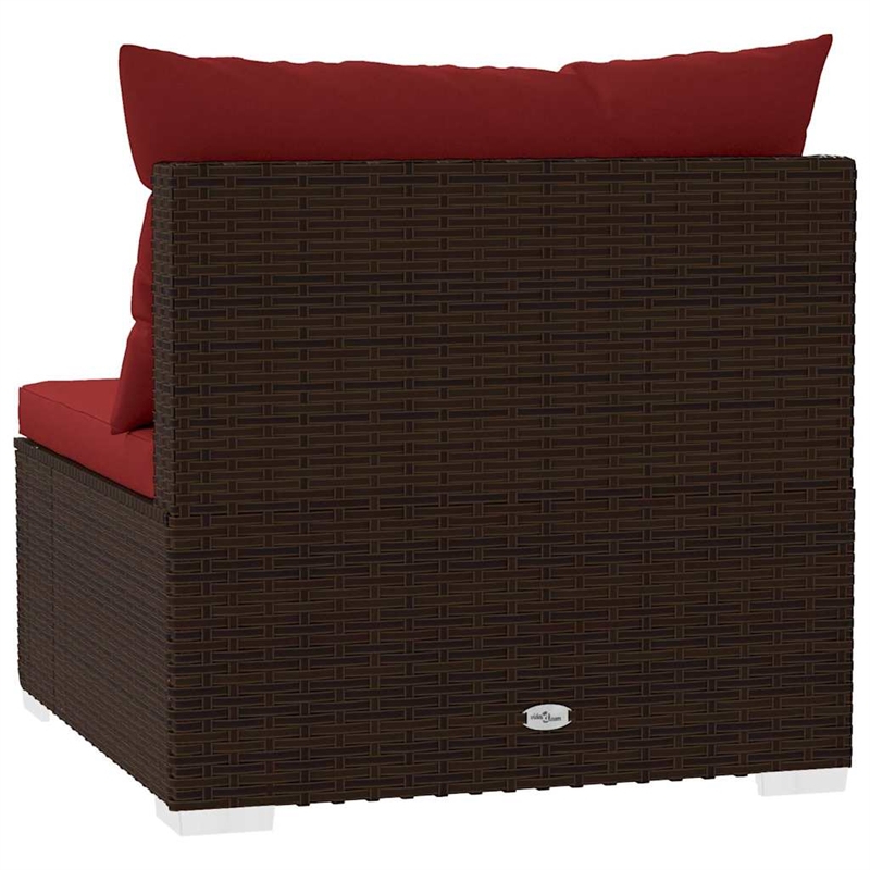 vidaXL 4 Seater Sofa with Cushions Brown Poly Rattan