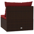 vidaXL 4 Seater Sofa with Cushions Brown Poly Rattan