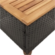 vidaXL 3 Piece Bistro Set with Cushions Black Poly Rattan Acacia Wood