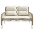 vidaXL 4 Piece Patio Sofa Set with Cushions Beige Poly Rattan