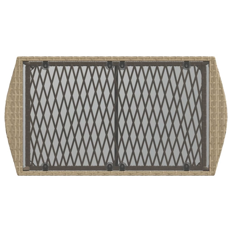 vidaXL 4 Piece Patio Sofa Set with Cushions Beige Poly Rattan