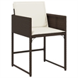 vidaXL 7 Piece Patio Dining Set with Cushions Brown Poly Rattan