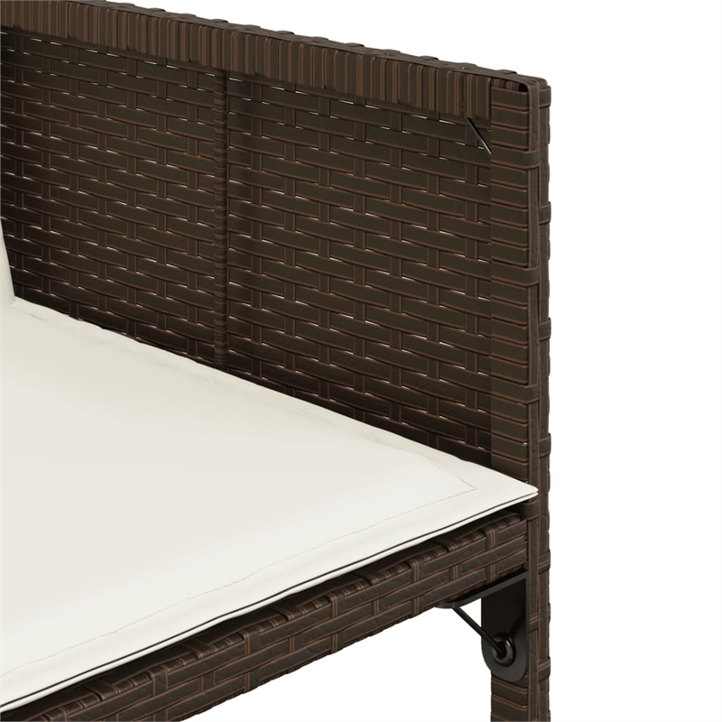 vidaXL 7 Piece Patio Dining Set with Cushions Brown Poly Rattan