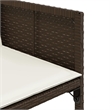 vidaXL 7 Piece Patio Dining Set with Cushions Brown Poly Rattan