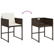 vidaXL 7 Piece Patio Dining Set with Cushions Brown Poly Rattan