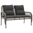 vidaXL 4 Piece Patio Sofa Set with Cushions Gray Poly Rattan